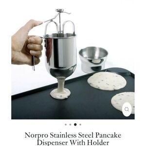 Norpro 18/10 "Stainless Steel Pancake Batter Dispenser with Holder Stand Kitchen